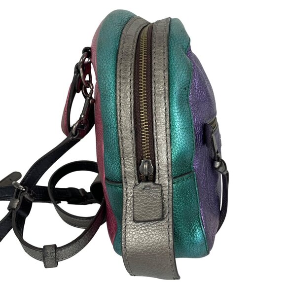 COACH Pebble Leather Andi Mini Backpack Crossbody F49122 Colorblock FLAWS - Picture 9 of 13